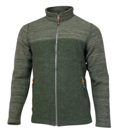 JON FULL ZIP, 100% BOILED WOOL — LODEN GREEN